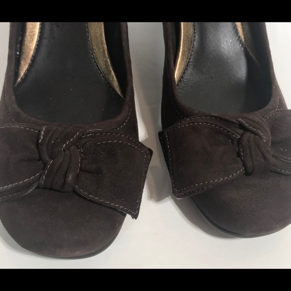 Women’s Ecco brown suede block heel pumps size 37 - Picture 3 of 8